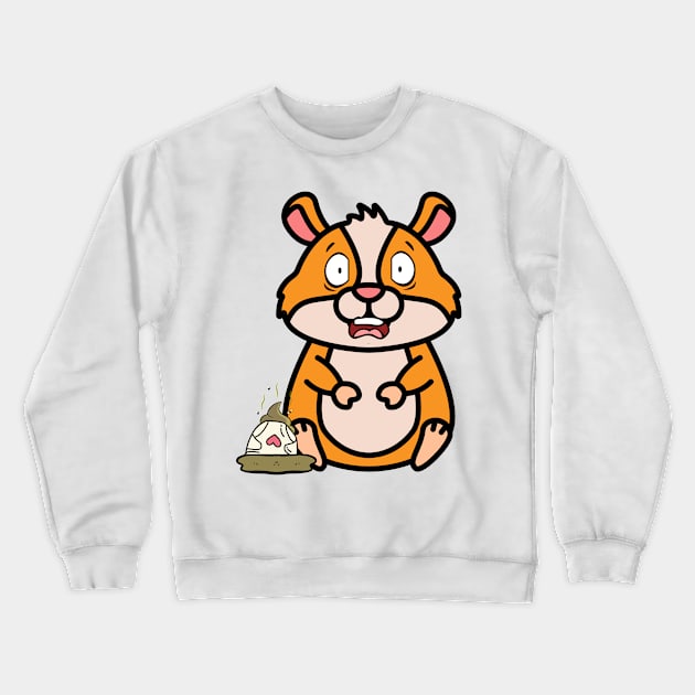 Funny hamster steps on a dirty diaper Crewneck Sweatshirt by Pet Station